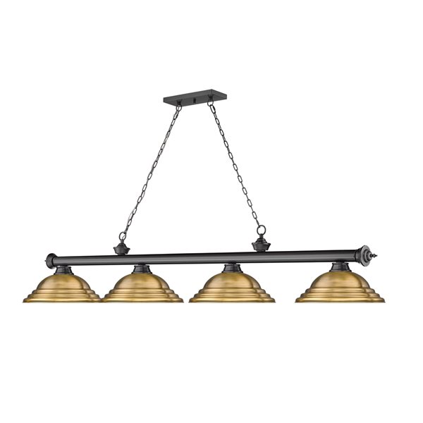 Z-Lite Cordon Bronze Plated 4-Light Metal Pool Table Lighting