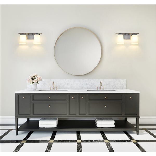 Z-lite Darcy 2-light Nickel Transitional Vanity Light
