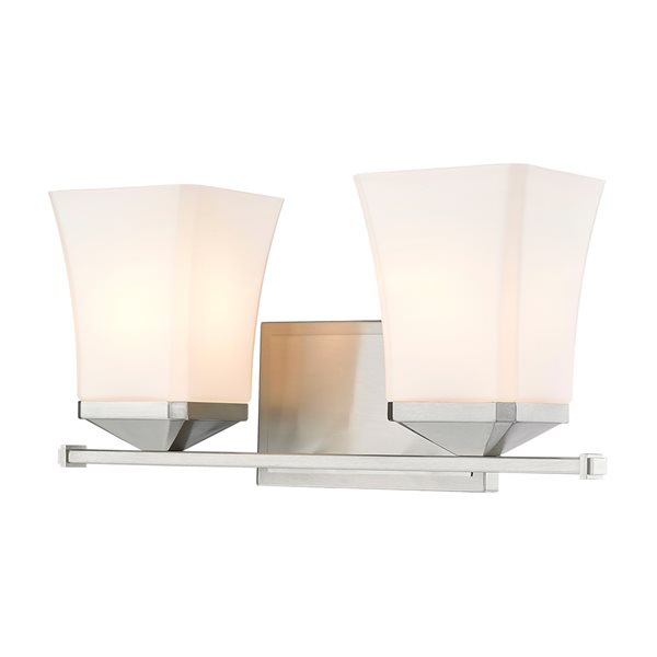 Z-lite Darcy 2-light Nickel Transitional Vanity Light