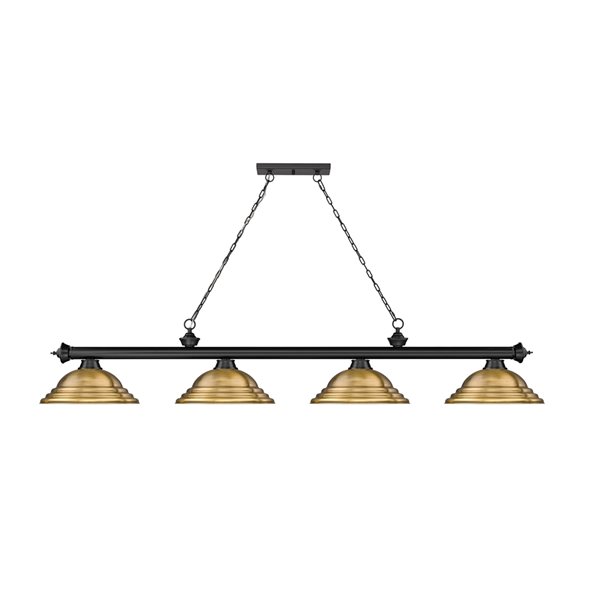 Z-Lite Cordon Matte Black 4-Light Metal Pool Table Lighting