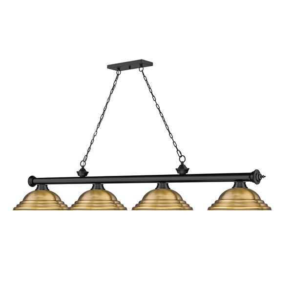 Z-Lite Cordon Matte Black 4-Light Metal Pool Table Lighting