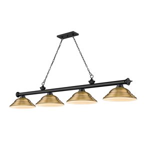 Z-Lite Cordon Matte Black 4-Light Metal Pool Table Lighting