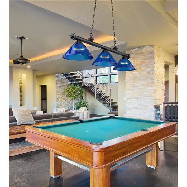Z-Lite Cordon Matte Black 3-Light PVC Pool Table Lighting