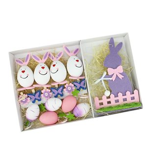 Northlight Easter Eggs Flower and Bunny Spring Decorations - Set of 16