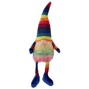 Northlight Bright Striped Rainbow Springtime Gnome with Dangling Legs