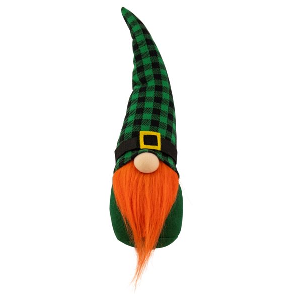 Northlight Green and Black Plaid St. Patrick's Day Leprechaun Gnome