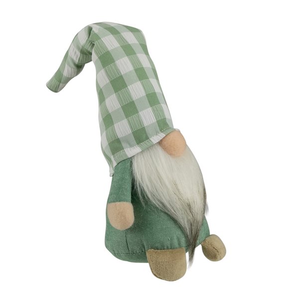 Northlight Spring Gnome with Green Plaid Hat