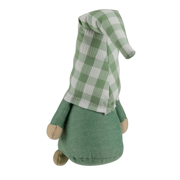 Northlight Spring Gnome with Green Plaid Hat