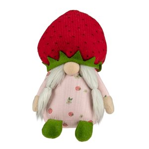 Northlight Green and Red Girl Springtime Strawberry Gnome