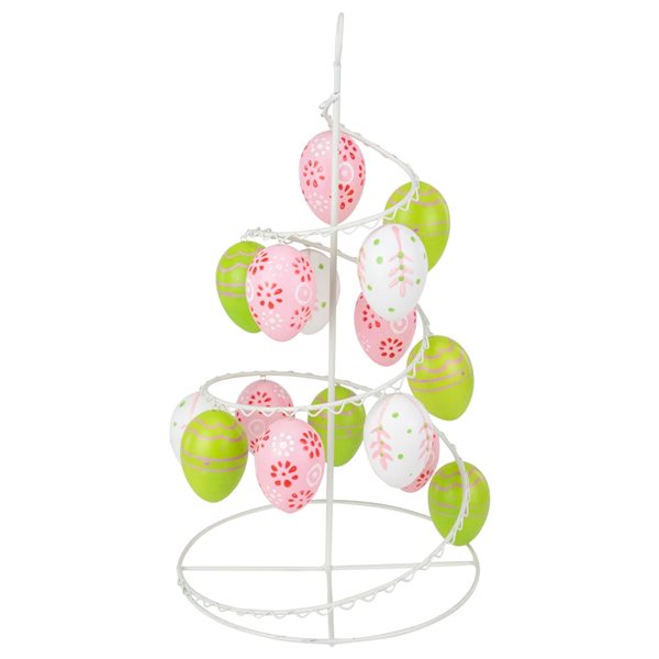 Northlight 14.25-in Pink/White Cut-Out Easter Egg Tree Tabletop Decor