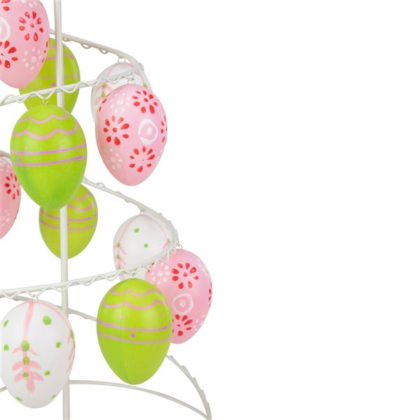 Northlight 14.25-in Pink/White Cut-Out Easter Egg Tree Tabletop Decor