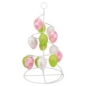 Northlight 14.25-in Pink/White Cut-Out Easter Egg Tree Tabletop Decor