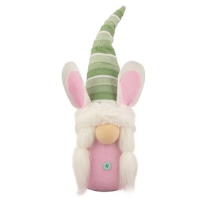 Northlight 13-in Pink and Green Girl Easter Bunny Gnome