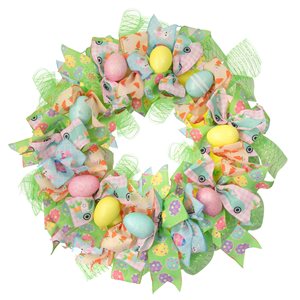Northlight 22-in Pastel Easter Egg and Ribbons Wreath