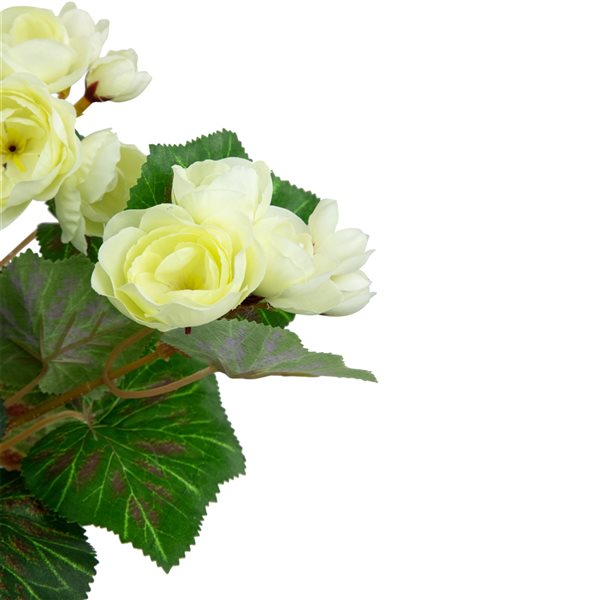 Northlight 11-in Ivory Potted Silk Begonia Spring Artificial Floral Arrangement