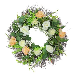 Northlight 4-in Rose and Foliage Artificial Wreath