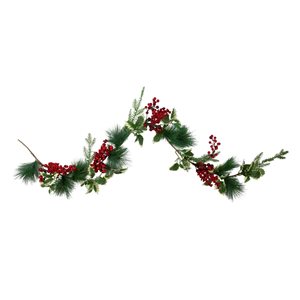 Northlight 5-ft Indoor Holly and Pine Springs Artificial Christmas Garland