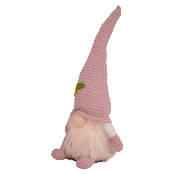 Northlight Lighted Pink Spring Gnome with Flower Hat