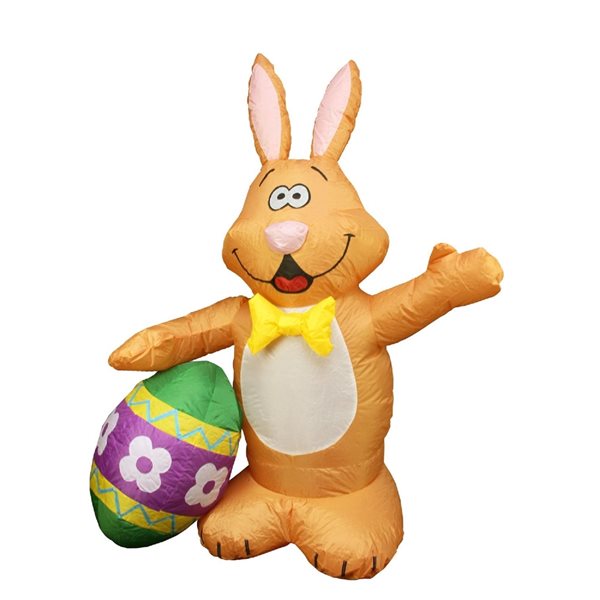 Northlight 48-in Inflatable Lighted Easter Bunny With Egg Outdoor 