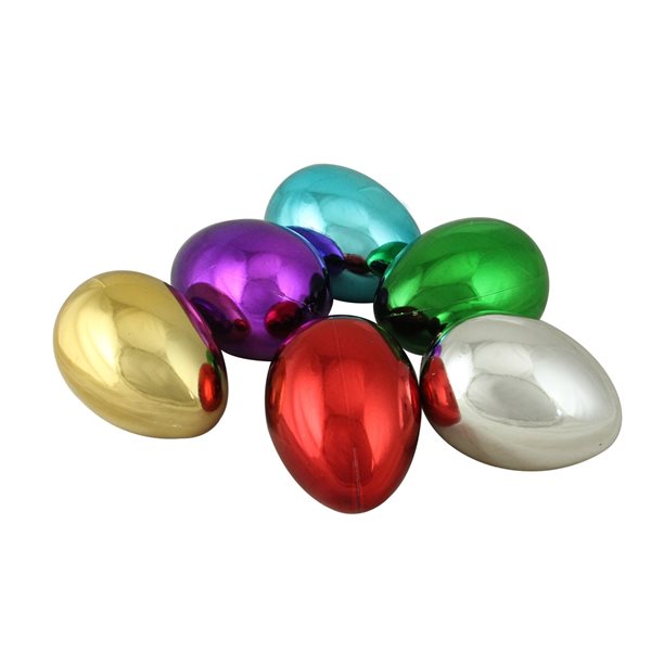 Northlight 3.5-in Metallic Medium Size Easter Egg Decorations - Set of 6