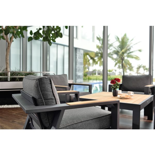 LifestyleGarden Palau Metal Frame Patio Conversation Set with Olefin Cushions Included - 5-Piece