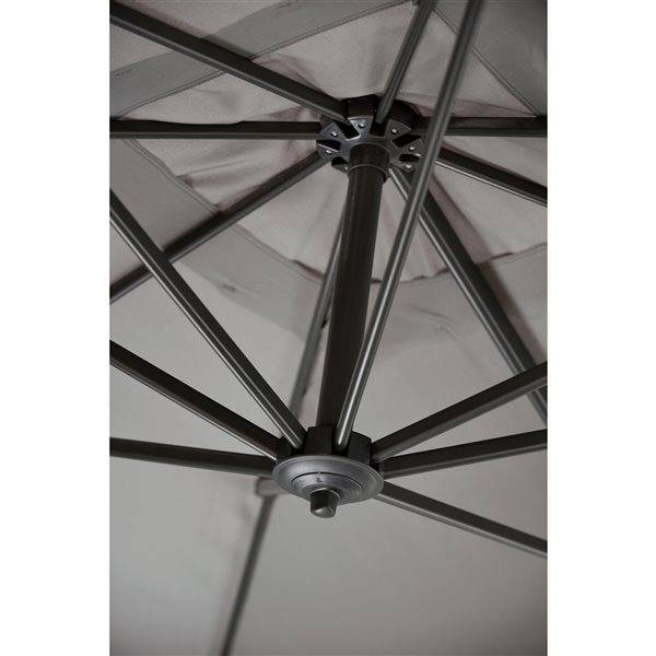 LifestyleGarden 9ft Solid Grey Offset Patio Umbrella Base Included