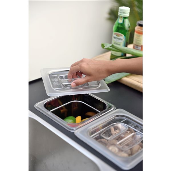 LifestyleGarden Portals Dark Metal Outdoor Kitchen Prep Station with Sink
