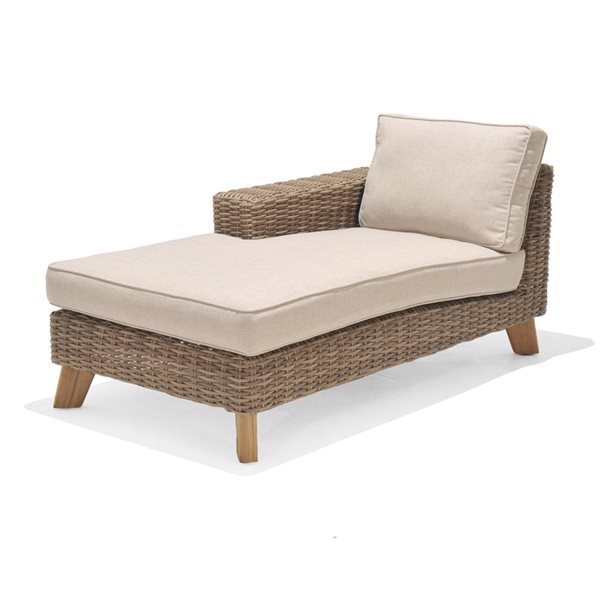 Sofa extérieur Bahamas par LifestyleGarden à cadre en teck beige avec coussins en oléfine et table basse, 3 pièces