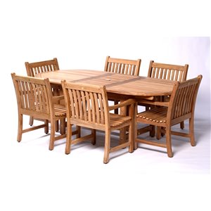 Ensemble de salle à manger extérieur Cambridge par LifestyleGarden en bois de teck, 7 pièces
