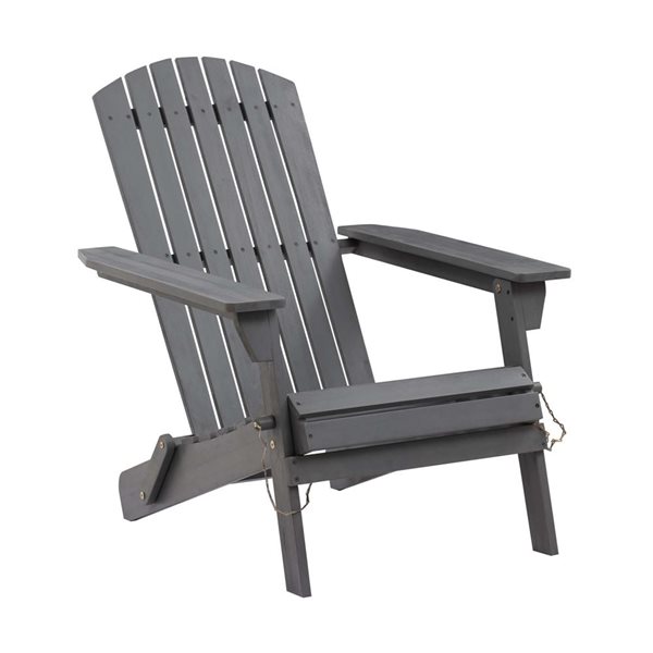 Patio Flare Foldable Acacia Adirondack Chair - Grey