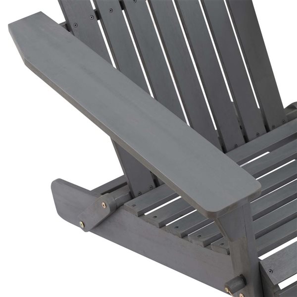 Patio Flare Foldable Acacia Adirondack Chair - Grey