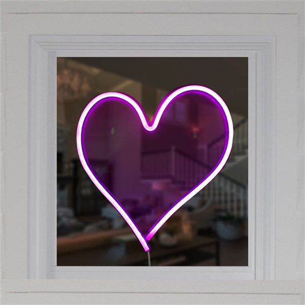 Northlight Pink Heart Neon Style Valentine's Day Wall Sign