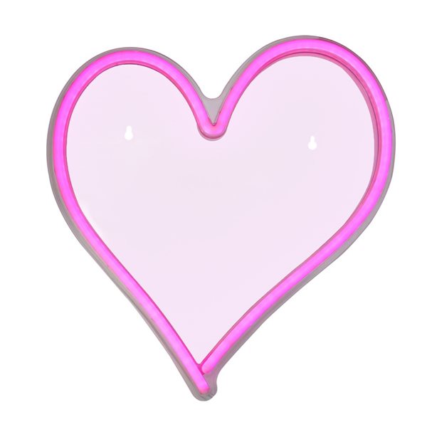 Northlight Pink Heart Neon Style Valentine's Day Wall Sign