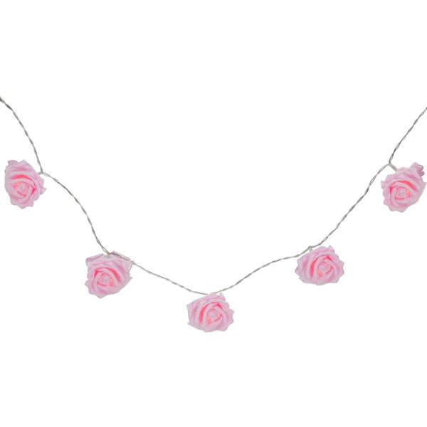 Northlight Pink Rose Flower String Lights with Clear Wire 35644069