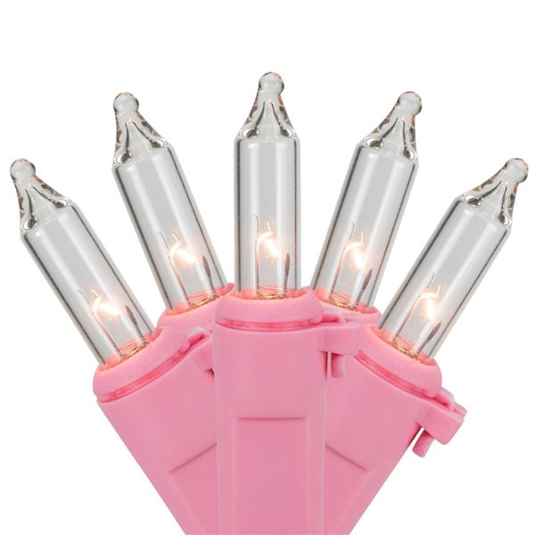 Northlight 100-Count Clear Mini Valentine's Day Light Set with Pink Wire