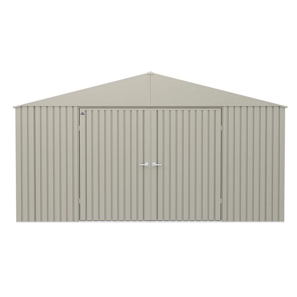 Arrow Elite 14-ft x 16-ft Cool Grey Galvanized Steel Storage Shed