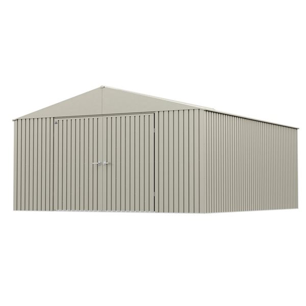 Arrow Elite 14-ft x 16-ft Cool Grey Galvanized Steel Storage Shed
