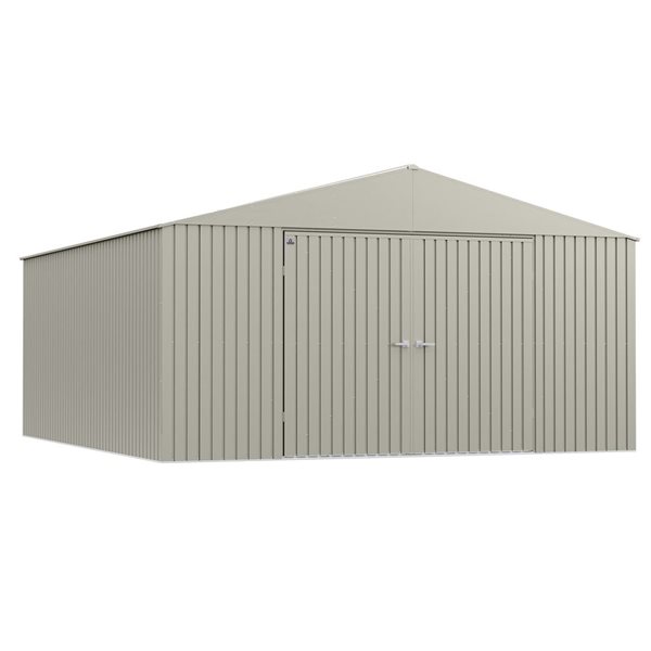 Arrow Elite 14-ft x 16-ft Cool Grey Galvanized Steel Storage Shed
