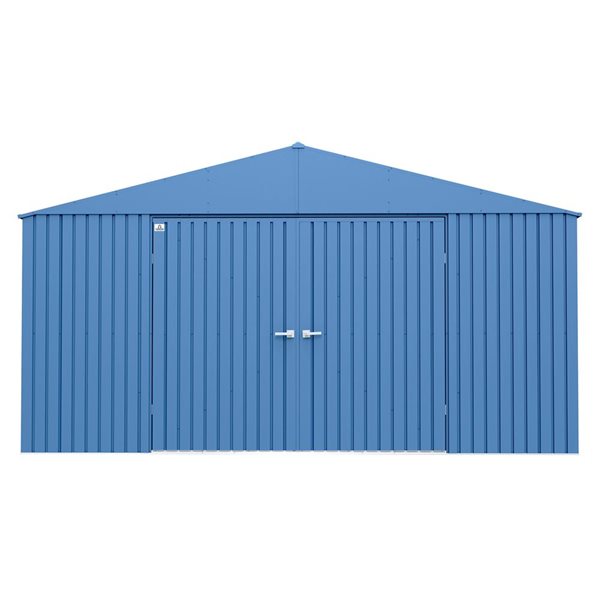 Arrow Elite 14-ft x 14-ft Blue Grey Galvanized Steel Storage Shed