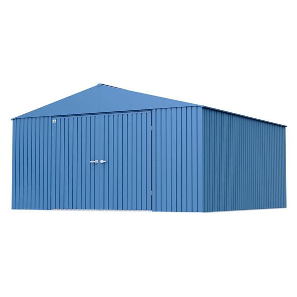 Arrow Elite 14-ft x 14-ft Blue Grey Galvanized Steel Storage Shed