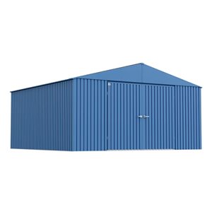 Arrow Elite 14-ft x 14-ft Blue Grey Galvanized Steel Storage Shed