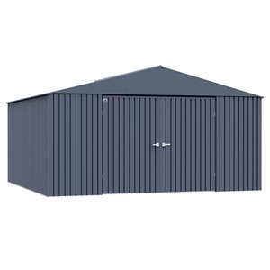 Arrow Elite 14-ft x 14-ft Anthracite Galvanized Steel Storage Shed
