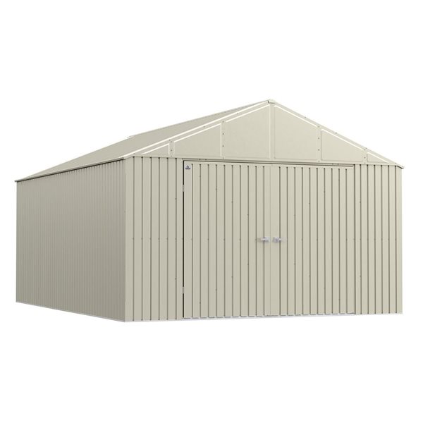 Arrow Elite 12-ft x 16-ft Cool Grey Galvanized Steel Storage Shed