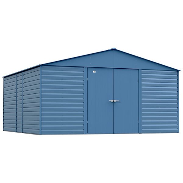 Arrow Select 14-ft x 15-ft Blue Grey Galvanized Steel Storage Shed