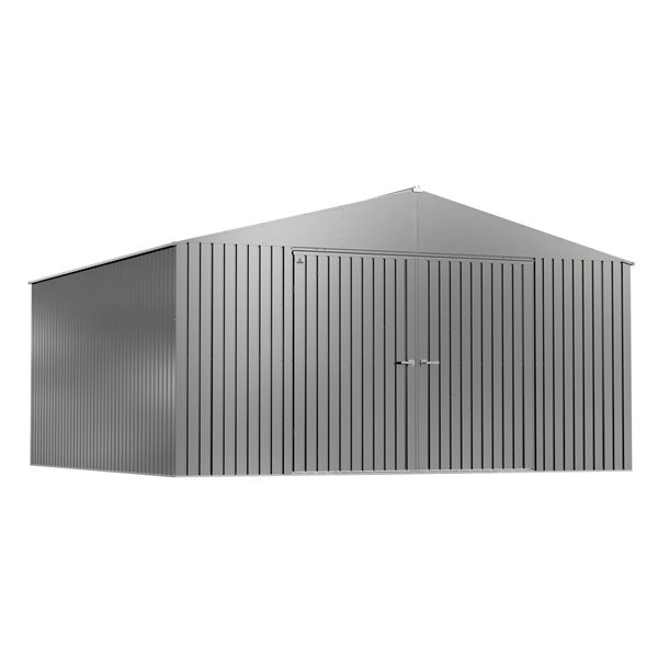 Arrow Elite 14-ft x 14-ft Silver Galvanized Steel Storage Shed