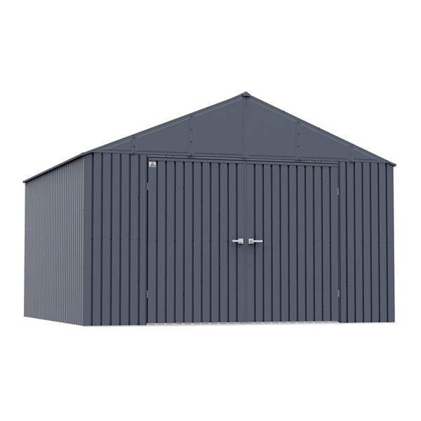 Arrow Elite 12-ft x 12-ft Anthracite Galvanized Steel Storage Shed ...