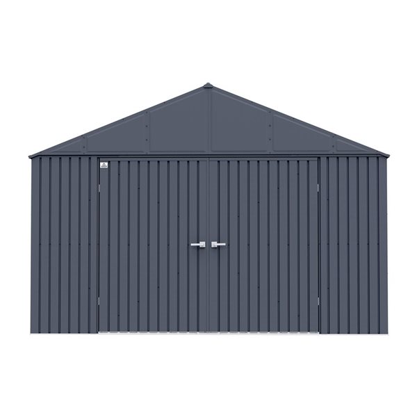 Arrow Elite 12-ft x 14-ft Anthracite Galvanized Steel Storage Shed