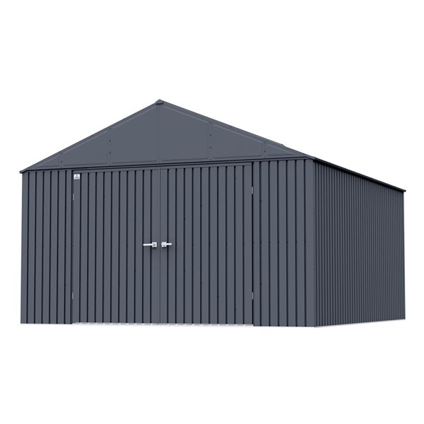 Arrow Elite 12-ft x 14-ft Anthracite Galvanized Steel Storage Shed