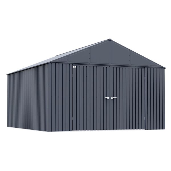 Arrow Elite 12-ft x 14-ft Anthracite Galvanized Steel Storage Shed