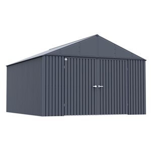 Arrow Elite 12-ft x 14-ft Anthracite Galvanized Steel Storage Shed